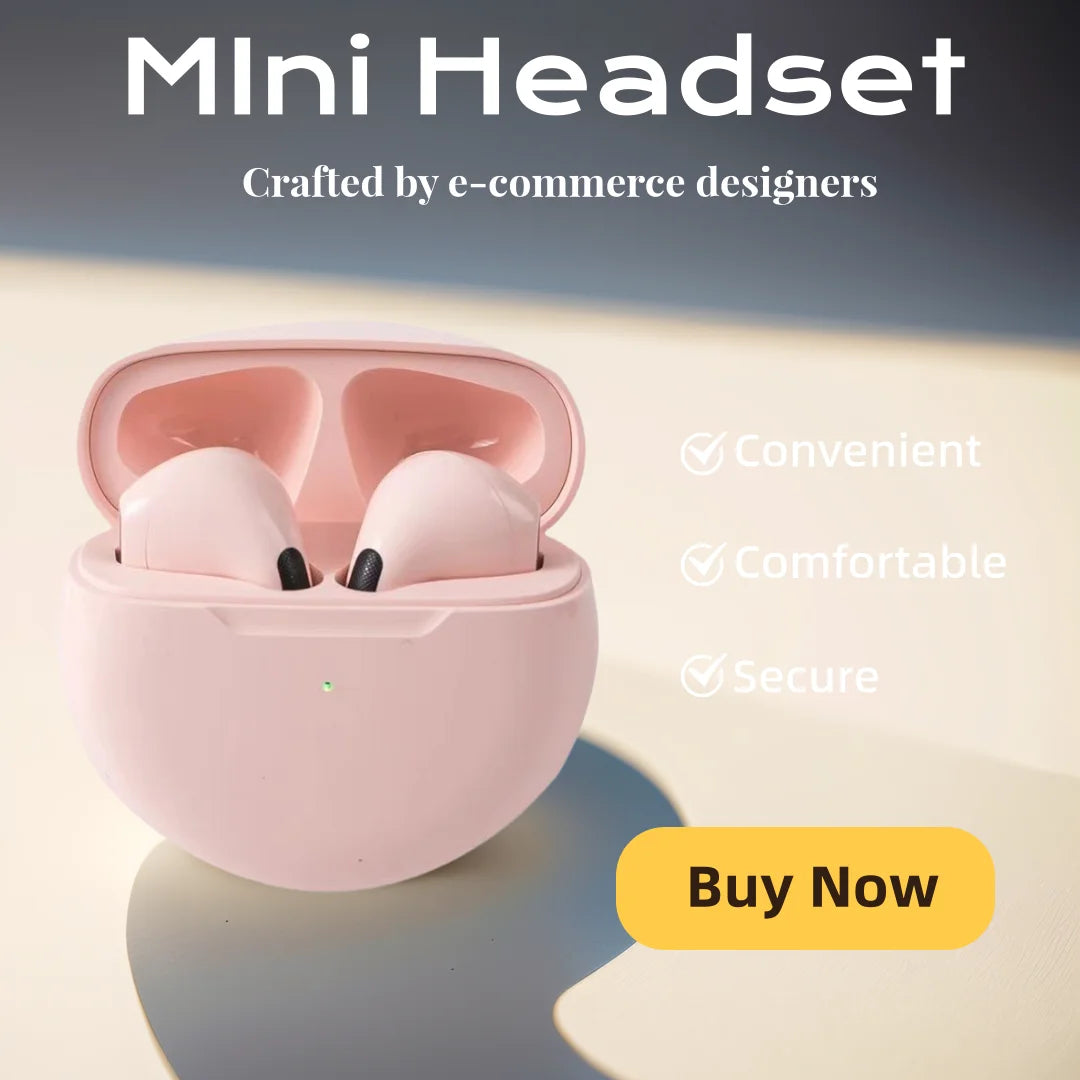 Mini Bluetooth Wireless Earbuds – Portable TWS Stereo Headphones with Charging Case