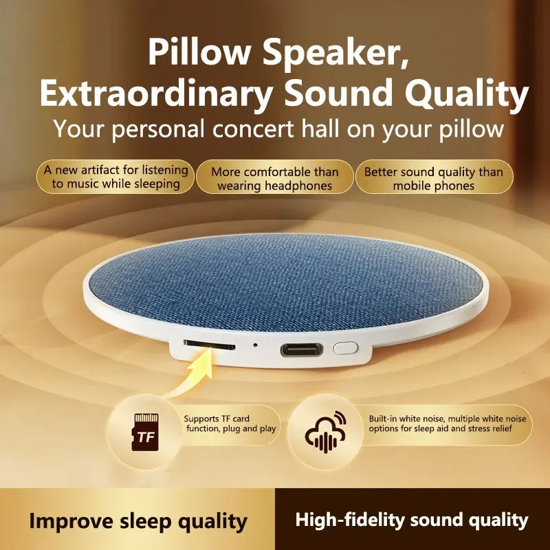 Wireless Pillow Speaker – Bluetooth 5.4 Sleep Speaker with 360° Surround Sound
