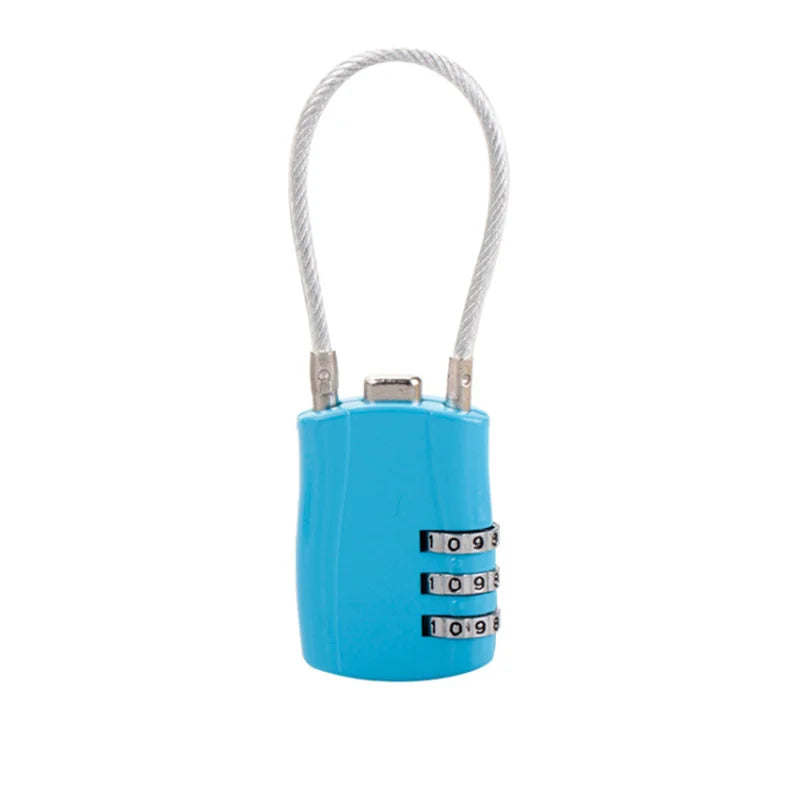 3-Digit Combination Cable Lock – Security Lock for Luggage, Backpack & Travel
