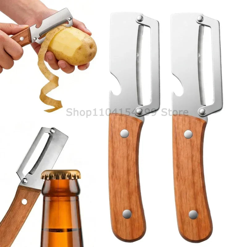 3-in-1 Stainless Steel Peeler & Bottle Opener – Multifunction Kitchen Tool