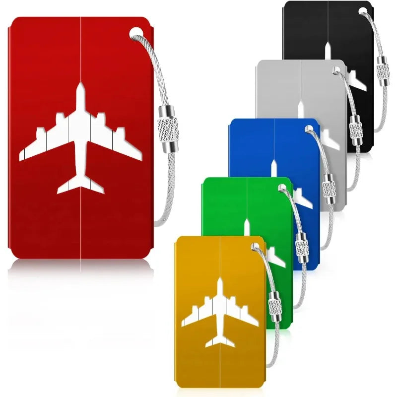Premium Aluminum Luggage Tag – Travel Suitcase ID Tag with Privacy Cover