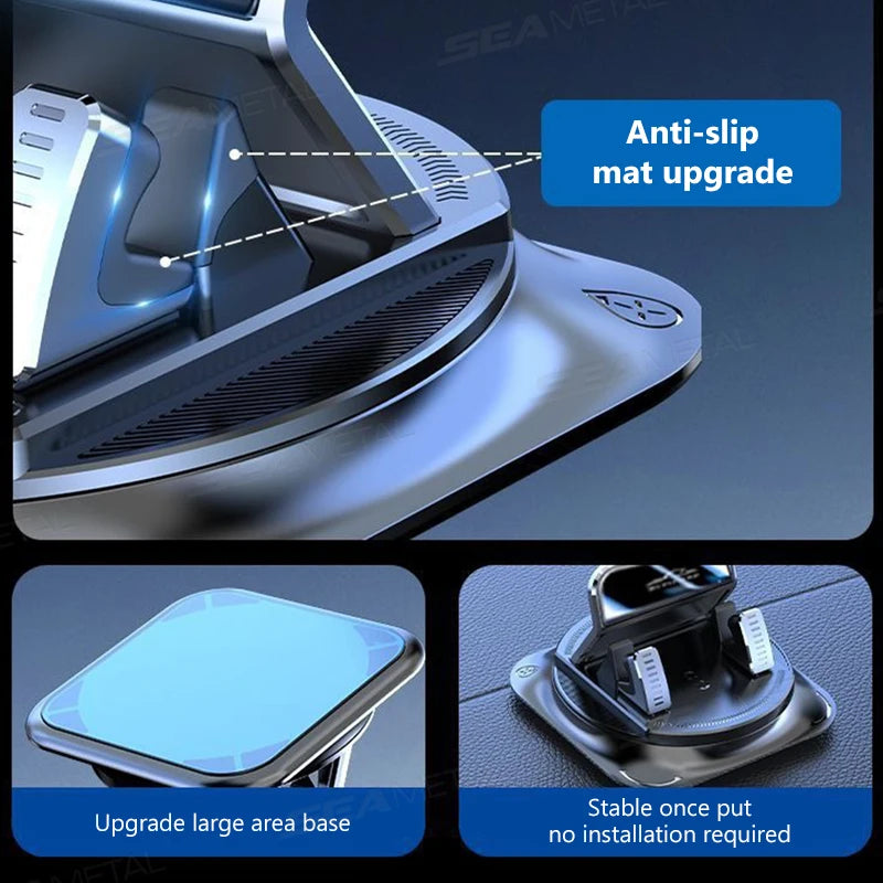 360° Dashboard Car Phone Mount – Universal Anti-Slip Silicone Holder for Smartphones