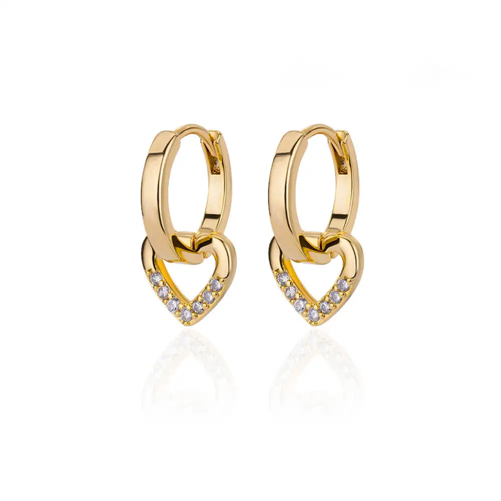 Rabbit & Butterfly Hoop Earrings – Gold Plated Stainless Steel Earrings