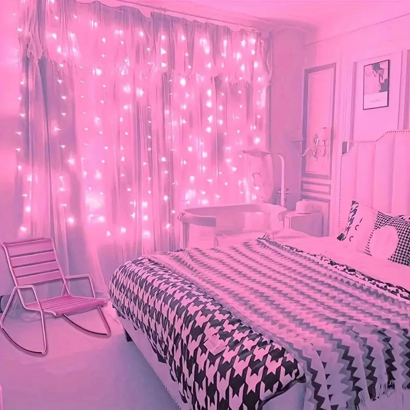 LED Curtain String Lights – USB Fairy Lights with 8 Lighting Mode