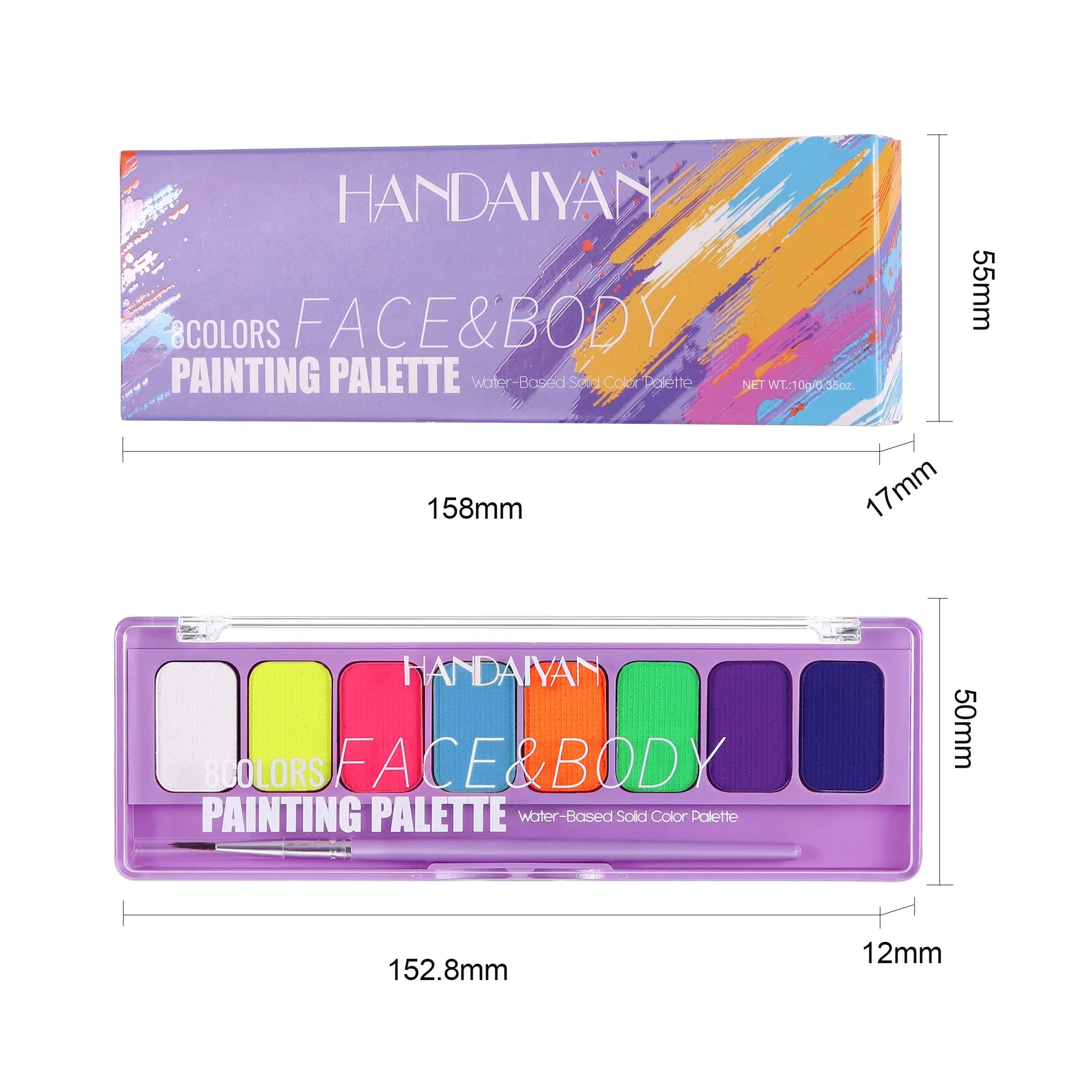 Color Face & Body Paint Palette – Water-Based Professional Makeup Kit