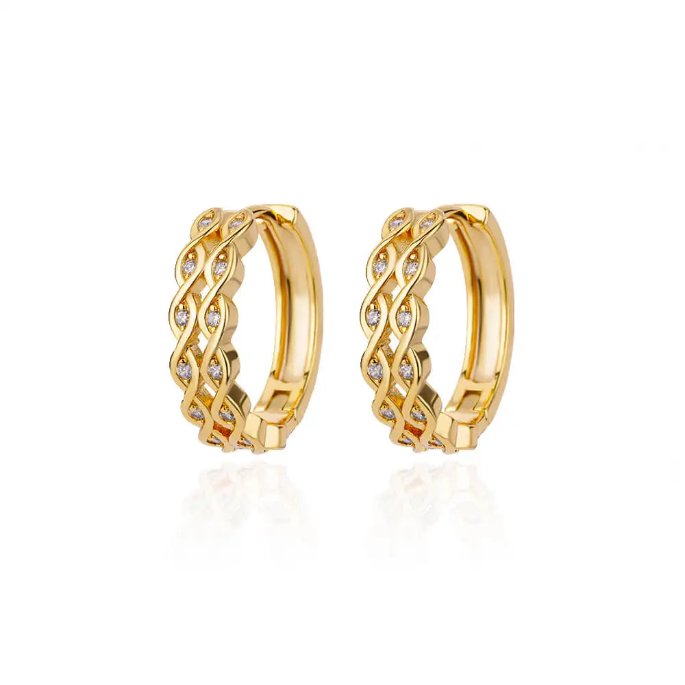 Rabbit & Butterfly Hoop Earrings – Gold Plated Stainless Steel Earrings