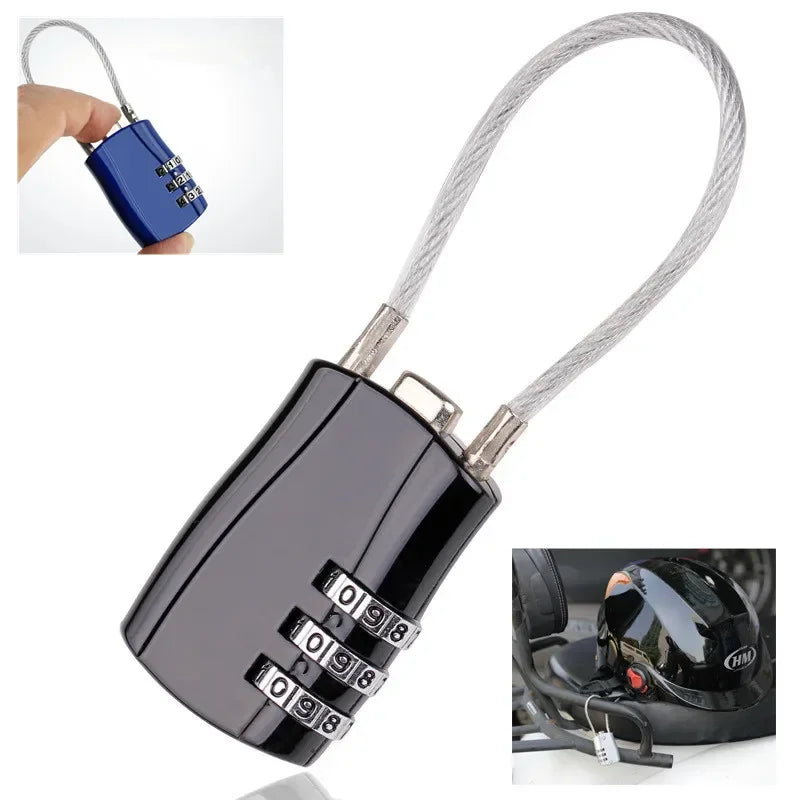 3-Digit Combination Cable Lock – Security Lock for Luggage, Backpack & Travel