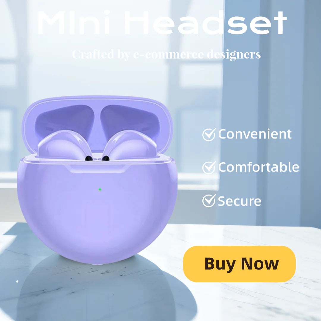 Mini Bluetooth Wireless Earbuds – Portable TWS Stereo Headphones with Charging Case