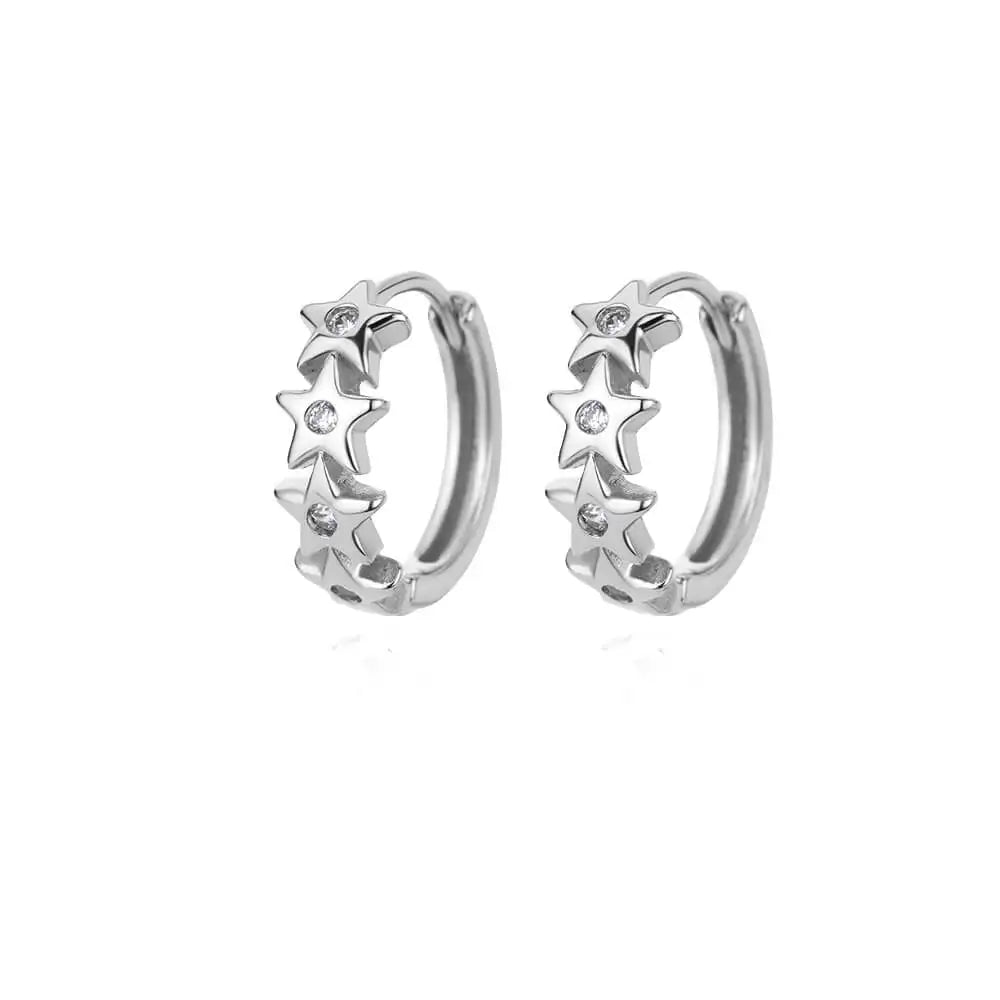 Rabbit & Butterfly Hoop Earrings – Gold Plated Stainless Steel Earrings