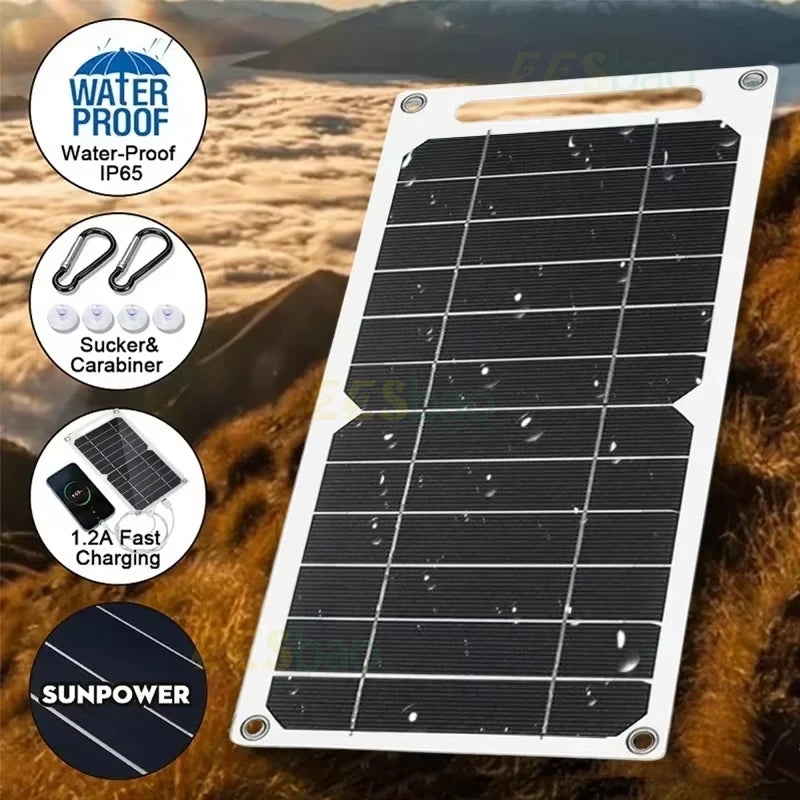 35W Portable USB Solar Panel Charger – Outdoor Power Bank Charging Panel