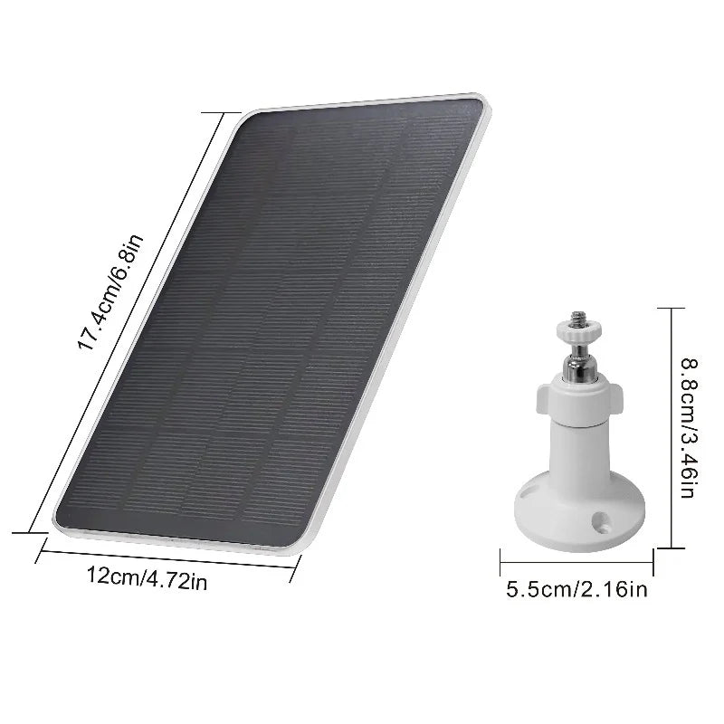 10W 5V Solar Charging Panel Type-C – Waterproof Solar Charger for Security Cameras