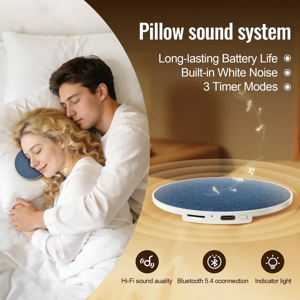 Wireless Pillow Speaker – Bluetooth 5.4 Sleep Speaker with 360° Surround Sound
